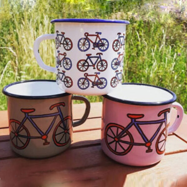 Τ1006 - Κούπα μεγάλη 8 cm ποδήλατο εμαγιέ