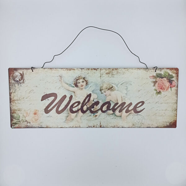 63046 - Πινακίδα Welcome μεταλλική vintage