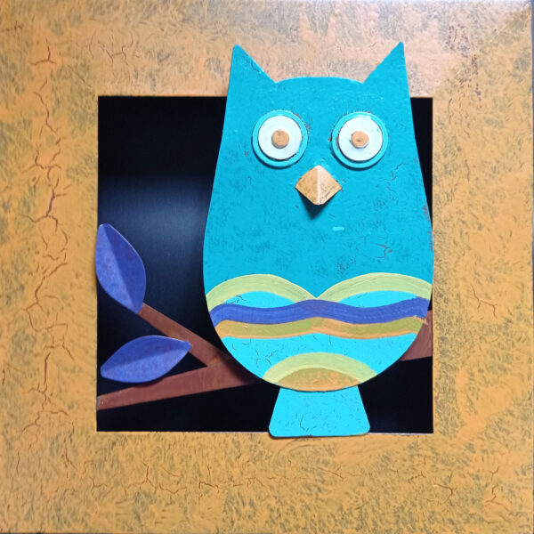 90007 - Κάδρο μεταλλικό κουκουβάγια