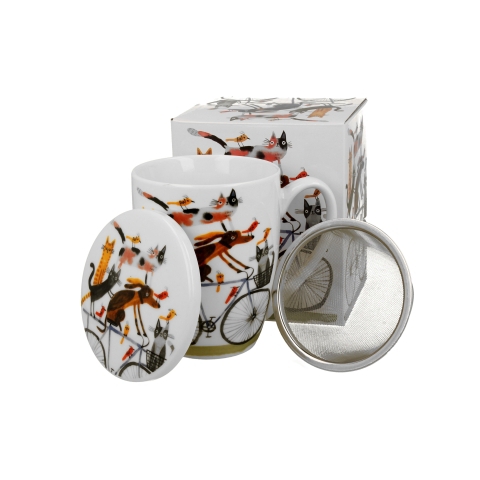 96655 - Κούπα 380 ml με Φίλτρο & Καπάκι Dog on Bike