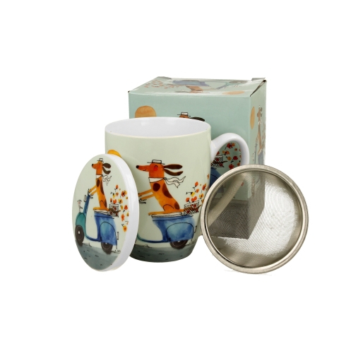 95384 - Κούπα 380 ml με Φίλτρο & Καπάκι Dog on Scooter