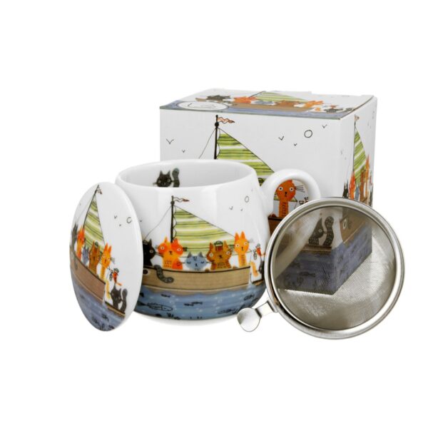 94382 - Κούπα 430 ml με Φίλτρο & Καπάκι Γάτες