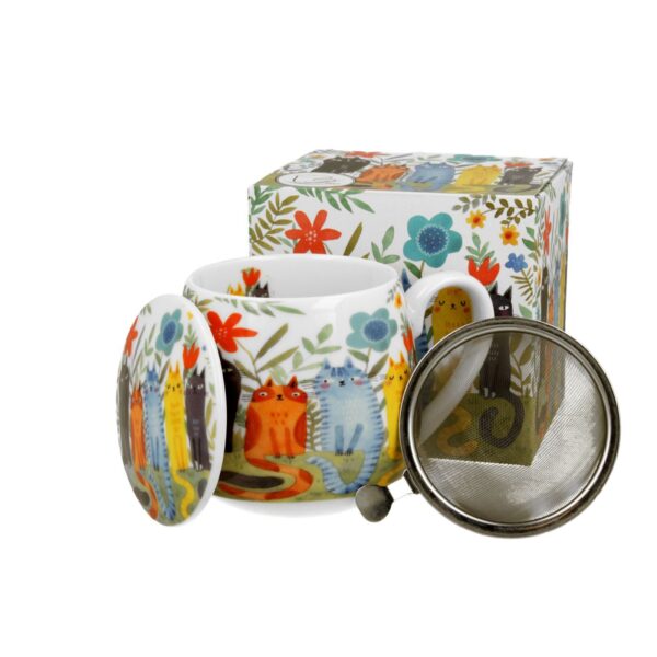 94396 - Κούπα 430 ml με Φίλτρο & Καπάκι Γάτες