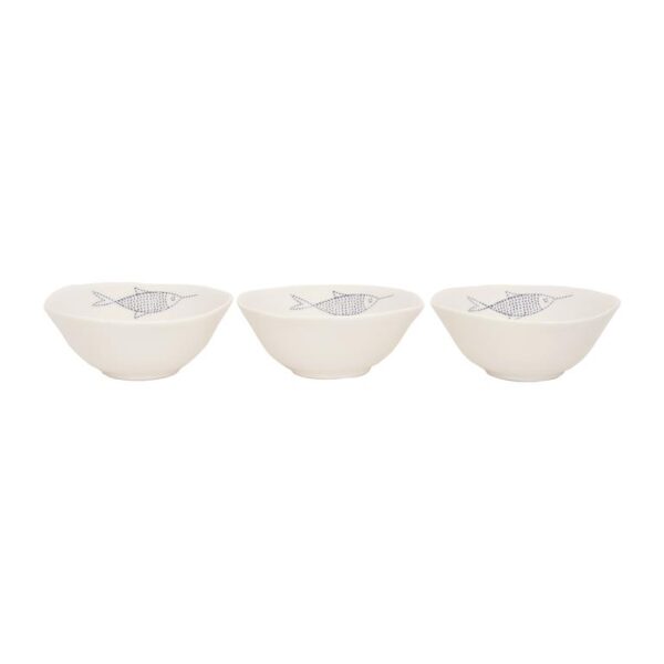 D7760 - Σετ 3 Mπωλ μικρά Ψάρι (πορσελάνη)