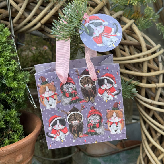 XSMB10 - Τσάντα Δώρου μικρή Xmas Cats