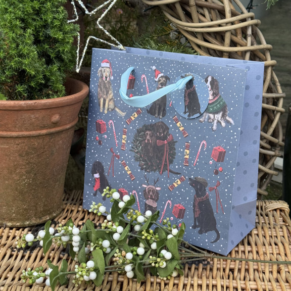 XΜB09 - Τσάντα Δώρου μεσαία Xmas Dogs