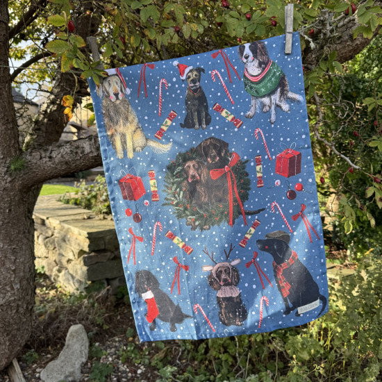 XTT23 - Ποτηρόπανο Xmas Dogs