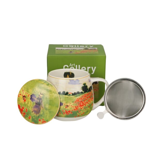 96026 - Κούπα 430 ml με Φίλτρο & Καπάκι Monet Poppy Field