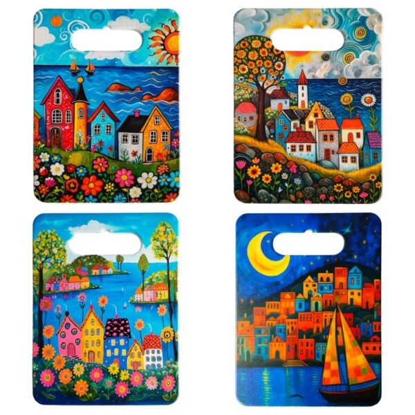 S39083 - Δίσκος Κοπής κεραμικός Σπιτάκια